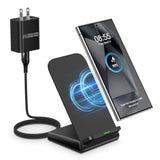 Android Wireless Charger Samsung For Samsung Galaxy S25 Edge S25 Ultra S25 Plus S24Fe S23Fe S22, Android Desk Phone Charger Stand Fast Charging Station Pad For Iphone 16E/16 Pro Max, With 18W Adapter