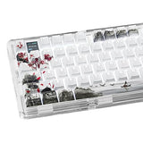 Pbt Keycaps Set 142 Keys, Shine Through White Japanese Keycap, Plum Blossom Custom Double Shot Keycap Set, Cherry Profile Dye-Sublimation Key Caps For Cherry Mx Mechanical Keyboards