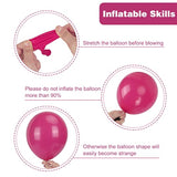 129Pcs Hot Pink Balloons Latex Balloons Different Sizes 18 12 10 5 Inc