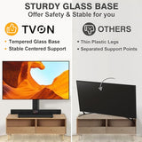 Universal TV Stand Base, Swivel Table Top TV Stand for 20-43 inch TVs/Monitors with 4 Level Height Adjustment and Tempered Glass Base, Holds up to 88