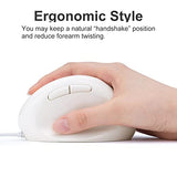 Wired Ergonomic Mouse, Optical Vertical Mice For Small Hands, Reduce Wrist Strain, 1000/1600 Dpi, 6 Buttons, Compatible With Macbook, Pc, Laptop, Desktop, Windows, Mac Os, White