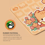 Gaming Mousepad, Cat Theme Orange Keyboard Computer Mouse Pad Desk Mat With Stitched Edges, 14.17 X 11.02 In Anti-Slip Durable Rubber Base For Home Office Gaming Work