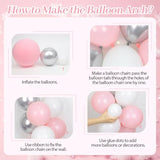 153pcs Winter Balloon Arch with Pink Silver Snowflake Balloons