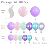 Mermaid Balloon Garland Kit164Pcs Mermaid Tail Balloons Arch Party Decorations With Metallic Purple Pink And Blue Balloons For Girls Little Mermaid Ariel Birthday Under The Sea Party Decor Baby