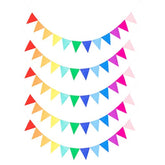 5 Assembled Felt Rainbow Banner Garlands, Colorful Pennant Buntings For Classroom Or Birthday Party Decoration