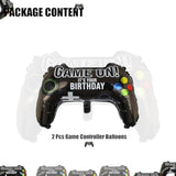 2 Pcs Video Game Controller Mylar Balloon Theme Party Boys Gaming Birthday Decorations