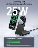 Magnetic Wireless Charger Stand 25W Fast Charging with 30W PD Adapter for iPhone 17/16/15/14/13/12, N52 Magnetic Alignment, 360° Adjustable Phone