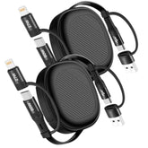 5 In 1 Retractable Iphone Fast Charging Cable, 2Pack 60W Multi Charging Cable 3.8Ft Multiple Lightning Charger Cord With Usb-A/C To C/L Port For Iphone 16 15 14 13,Ipad,Samsung S24 S23,Tablet & More