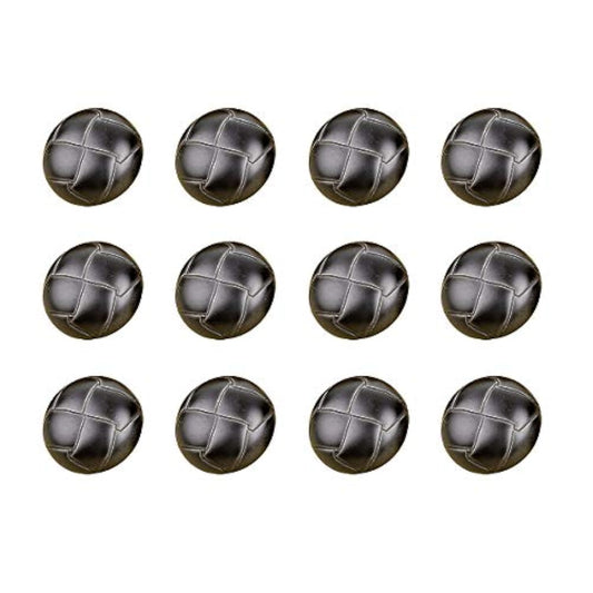 12 Pcs Football Pattern Imitation Leather Style Plastic Shank Buttons