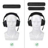 Geekria Hook and Loop Headband Cover + Pad Set, Protector with Zipper Closure Compatible with Medium Sized Headphones, Easy DIY Installation (Protein Leather/Black)