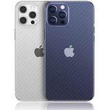 For Iphone 12 Pro Back Screen Protector 3D Carbon Fiber Ultra Thin Protective Film-2 Packs-Transparent