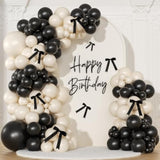 Black & Sand White Balloon Arch Kit: 141 Pcs Party Decor