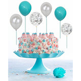 60 Pack 12 Inch Teal Blue Silver Balloons Sequins Confetti Balloon Gar