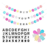 145Pcs DIY Friendship Bracelet Birthday Banner 5.4Ft Glitter Era Decor