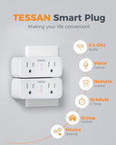 2 Pack Smart Plug, Wifi Smart Outlet With Dual Sockets, Compatible With Alexa And Google Home, Remote Control Outlet With Timer Function, Voice Control, Surge Protection, 2.4Ghz Wifi Only