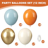 Orange, Blue, Gold & White Balloons: Fall Baby Shower Decor