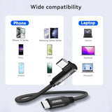 Usb C Cable Short 0.6Ft Right Angle, 3 Pack 100W Pd Type C Fast Charging Cord For Iphone 15 Plus/15 Pro Max, Macbook Pro, Ipad Pro, Samsung Galaxy S24 S23 S22 S21 Ultra