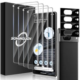 4+4 Pack For Google Pixel 7 Screen Protector & Camera Lens Protector, 9H Tempered Glass Cell Phone Protector, Anti-Fingerprint Camera Case (Pixel 7)