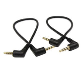3.5Mm Trrs Cable, (2-Pack) Gold Plated 90 Degree Right & Left Angled 3.5Mm Stereo 4-Pole Male To Male Auxiliary Audio Cable For Smartphones,Tablets,Players Microphone(4-P,9Inch)