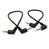 3.5Mm Trrs Cable, (2-Pack) Gold Plated 90 Degree Right & Left Angled 3.5Mm Stereo 4-Pole Male To Male Auxiliary Audio Cable For Smartphones,Tablets,Players Microphone(4-P,9Inch)