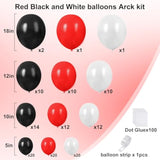 Red And Black Balloons,132Pcs Red Black And White Balloons Garland Arch Kit With Different Size For Birthday, Wedding, Graduation, Racing Car Poker Card Supplies Decorations