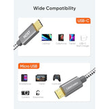 CableCreation Short Micro USB to USB C Cable 0.65 FT, Braided USBC to MicroUSB OTG 480Mbps Cord for Wall Chargers, MacBook Pro, Air, Galaxy S22, S21, Pixel 5/4/3 & More, 0.2M Space Gray