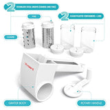 Restaurant-Grade Italian Cuisine Rotary Cheese Grater With Handle - Perfect Heavy-Duty Parmesan Cheese Grater - Effortlessly Shred And Shave Cheese With 2 Easy To Clean Stainless Steel Drum Blades