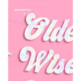 Iridescent “Older Wiser Hotter” 3ft banner for fun birthday and disco-themed décor