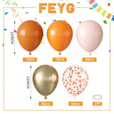 12 Inch Fall Balloons Orange Sand Gold with Confetti Balloons for Party Decorations
