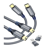 2 Pack Mini B To Usb C Cable 10Ft, Usb C To Mini Usb Cable Charging Cord For Gopro Hero 3+, Ps3 Controller, Mp3 Player, Yeti Microphone, Digital Camera, Gps Receiver, Pdas And More