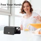 Phone Wallet with Card Holder, Zipper Coin Purse & Lanyard for iPhone 14 - Black