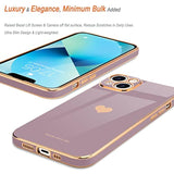 For Iphone 13 Mini Case For Women Girl Cute Love-Heart Luxury Bling Plating Soft Back Cover Raised Full Camera Protection Bumper Silicone Shockproof Phone Case For Iphone 13 Mini, Lavender