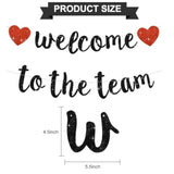 Black "Welcome To The Team" Banner (No DIY) Office Party Decor for New Employee