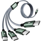 Usb C To Usb C Cable With 4 Type-C Connectors, Usb-C Splitter 1 In 4 Out Charger Cable, 5Ft Travel Essentials Multi Charging Cable For Iphone 16/15, Galaxy S24/23, Switch, Power Bank, Tablets And More