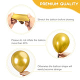 100Pcs 12 Inches Black And Gold Confetti Balloons Kit, Metallic Gold And Black White Party Balloons With Ribbons For Birthday, Wedding, Anniversaries, Graduation Decorations