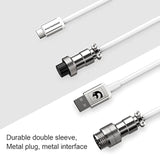 C01 Custom Coiled Usb C To A Cable With Detachable Double Sleeved Spiral Cable Extendable Spring Line Metal Aviator For Playstation Xbox Keyboard Mouse Usb Flash Drive Printer(White)