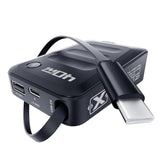 Retractable Usb C Charger Block,40W Pd Fast Charging Blocks With Retractable Type C Cable And Dual Port Travel Charger,Usb Chargers With Foldable Plug For Iphone 16/15,Galaxy,Pixel-Black