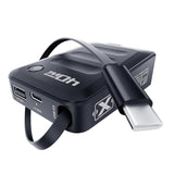 Retractable Usb C Charger Block,40W Pd Fast Charging Blocks With Retractable Type C Cable And Dual Port Travel Charger,Usb Chargers With Foldable Plug For Iphone 16/15,Galaxy,Pixel-Black