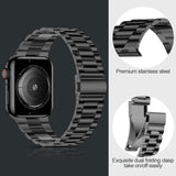 Lightweight Stainless Steel Band Designed For Apple Watch Ultra 2 & Ultra, Series 1-10, 46Mm, 45Mm, 44Mm, 42Mm, Replacement Iwatch Bands For Men & Women,Black