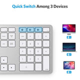Bluetooth Keyboard Compatible With Mac, With Numeric Keypad, Rechargeable Wireless Keyboard Compatible With Macbook Pro/Air, Imac, Mac Mini/Pro Laptop And Pc (Silver)
