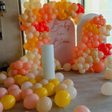 Boho Pastel Balloons: 50pc Orange, Pink, Yellow Latex Party Decor