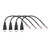 Usb C Power Pigtail Cable 25Cm 22Awg 5V 3A Usb Type-C Male Plug To 2 Pin Bare