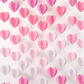 12 Pcs Valentines 3D Heart Garland Banners 57Ft Hanging Paper Heart Streamers Valentines Wall Decorations Party Decor Supplies For Galentines Wedding Classroom Birthday(Gradient Pink)