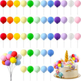 60 Pcs Mini Balloon Cake Toppers Rainbow Round Balls Cupcake Toppers For Birthday Baby Shower Wedding Party Decorations, 12 Colors