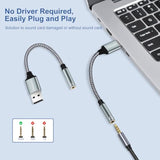 (2-Pack) External Stereo Sound Card, Usb-A To 3.5Mm Trrs 4-Pole Female, Usb To 3.5Mm Aux Stereo Audio Cable For Pc Windows, Laptop, Mac, Desktops, Linux, Ps4 Plug And Play No Drivers Needed