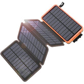 Solar Charger Power Bank 25000Mah - Qc3.0 Fast Charging Solar Powered Battery Pack With 4 Foldable Panels, Waterproof Portable Charger For Outdoor Activities, Type C Input/Output