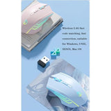 M800 Single-Mode Wireless Battery Level Display Mouse, 2.4G Wireless, 2400 Dpi Optical Sensor, Rgb Lighting, 6 Programmable Buttons, 135Hr Battery Life (Pink)