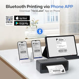 Bluetooth Shipping Label Printer For Mac Windows Phone(Ios, Android) Thermal Label Printer For Small Business And Shipping Package, 4X6 Printer Used For , Ebay, Ups, Usps, Compact