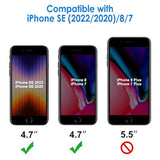JETech Privacy Screen Protector for iPhone SE 3/2 (2022/2020 Edition), iPhone 8 and iPhone 7, Anti-Spy Tempered Glass Film, 2-Pack