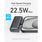 5,000mAh Nano Power Bank with Foldable USB-C, 22.5W Fast Charger for iPhone